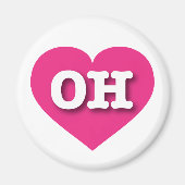 Ohio Hot Pink Heart - I Liebe OH Magnet (Vorne)