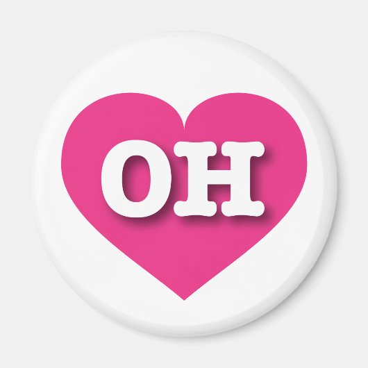 Ohio Hot Pink Heart - I Liebe OH Magnet (Vorne)
