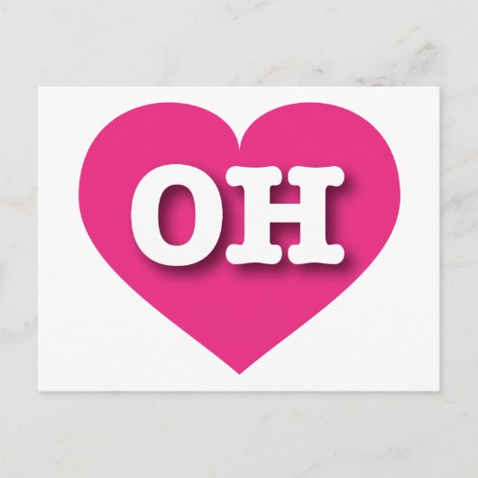 Ohio Hot Pink Heart - I Liebe OH Postkarte (Vorderseite)