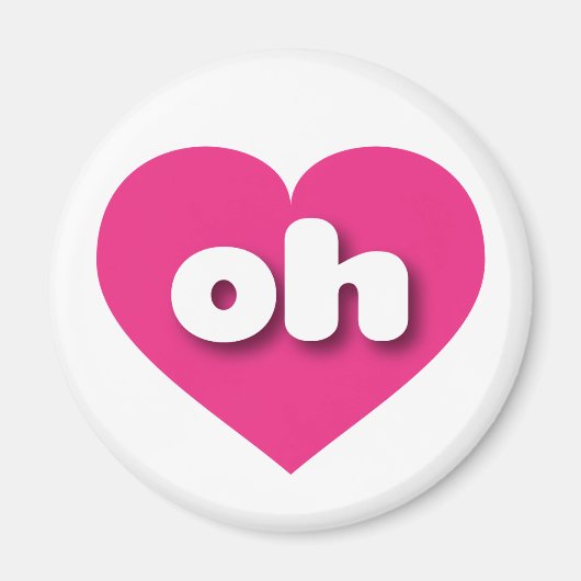 Ohio Hot rosa heart - I Liebe oh Magnet (Vorne)
