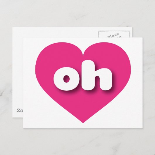 Ohio Hot rosa heart - I Liebe oh Postkarte (Vorne/Hinten)