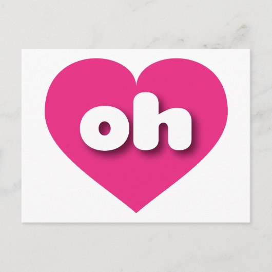 Ohio Hot rosa heart - I Liebe oh Postkarte (Vorderseite)