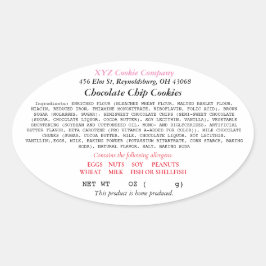 Ohio Hütte Food Law Label Zuhause baker Ovaler Aufkleber