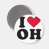 OHIO - "I LIEBE OH" "I LIEBE OHIO" MAGNET (Vorderseite/Rückseite)