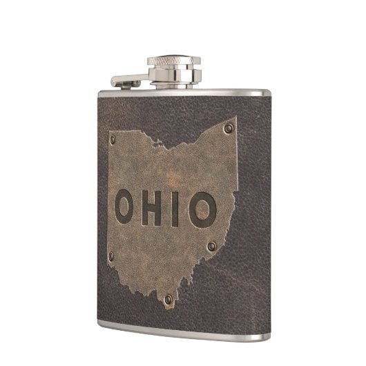 Ohio Imitats Leather Mit Monogramm Flachmann (Links)