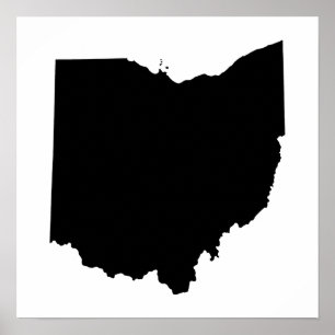 Ohio in Schwarz und Weiß Poster