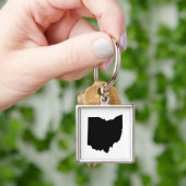 Ohio in Schwarz und Weiß Schlüsselanhänger (Hand)