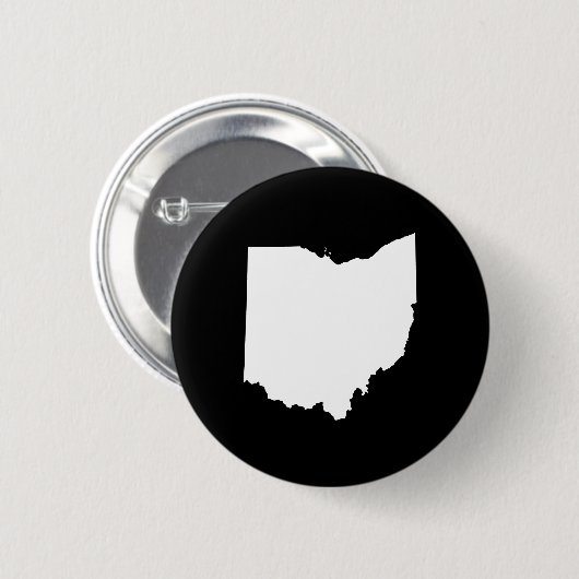 Ohio in Weiß und Schwarz Button (Vorne & Hinten)