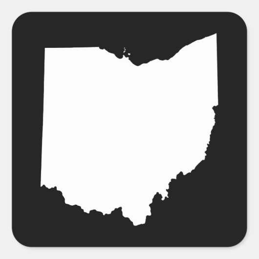 Ohio in Weiß und Schwarz Quadratischer Aufkleber (Vorderseite)