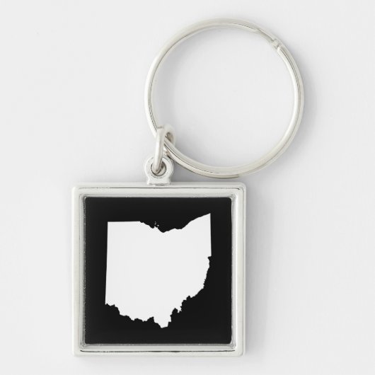 Ohio in Weiß und Schwarz Schlüsselanhänger (Vorne)