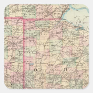 Ohio, Indiana 2 Quadratischer Aufkleber
