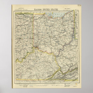 Ohio, Indiana, Kentucky, West Virginia Poster