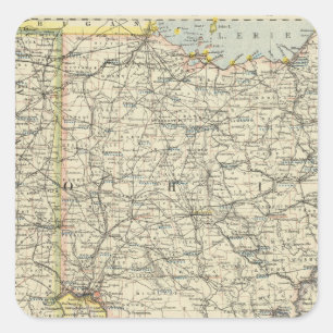 Ohio, Indiana, Kentucky, West Virginia Quadratischer Aufkleber