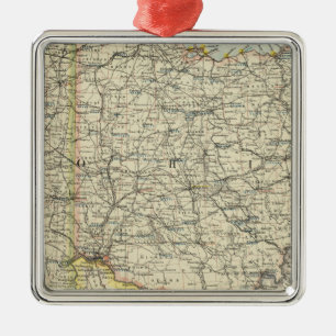 Ohio, Indiana, Kentucky, West Virginia Silbernes Ornament