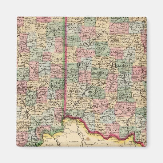 Ohio, Indiana Map von Mitchell Magnet (Vorne)