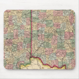 Ohio, Indiana Map von Mitchell Mousepad
