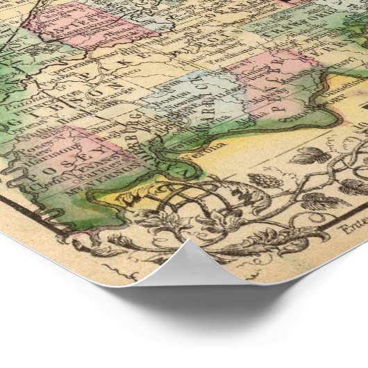 Ohio, Indiana Map von Mitchell Poster (Ecke)