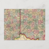 Ohio, Indiana Map von Mitchell Postkarte (Vorderseite)