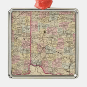 Ohio, Indiana Silbernes Ornament