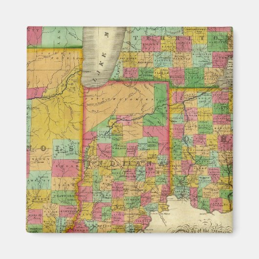 Ohio, Indiana und Illinois Magnet (Vorne)