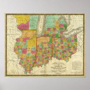 Ohio, Indiana und Illinois Poster