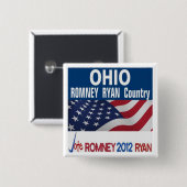 Ohio ist Romney Ryan Land-Knopf Button (Vorne & Hinten)