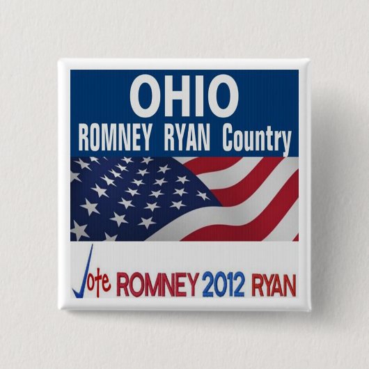 Ohio ist Romney Ryan Land-Knopf Button (Vorderseite)