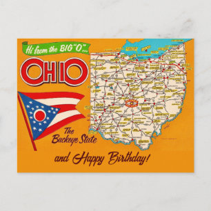 Ohio-Karte Anlässe Postkarte