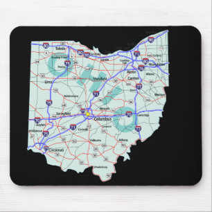 Ohio-Karte Mousepad