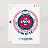 Ohio, Kolumbus, OH, Patriotik, Monogramm Postkarte (Vorne/Hinten)