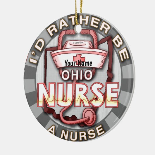 Ohio Krankenschwester Keramik Ornament (Links)