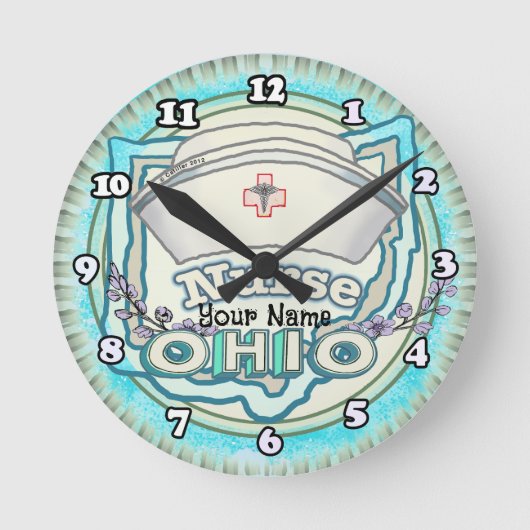 Ohio Krankenschwester Runde Wanduhr (Vorderseite)