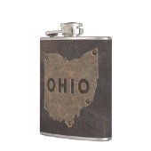 Ohio-Kunstleder-Monogramm Flachmann (Links)