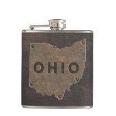 Ohio-Kunstleder-Monogramm Flachmann (Vorderseite)