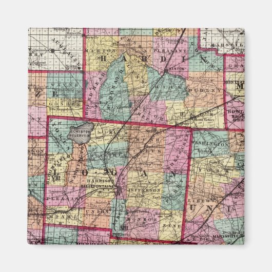 Ohio Landkreise 2 Magnet (Vorne)