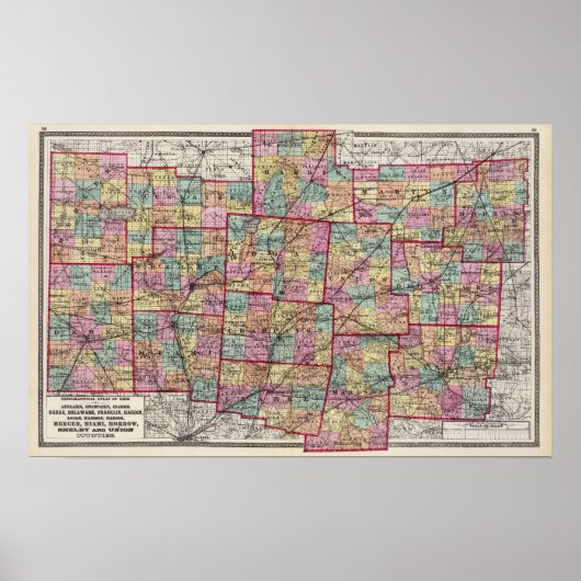 Ohio Landkreise 2 Poster (Vorne)