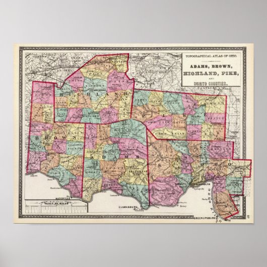 Ohio Landkreise 2 Poster (Vorne)