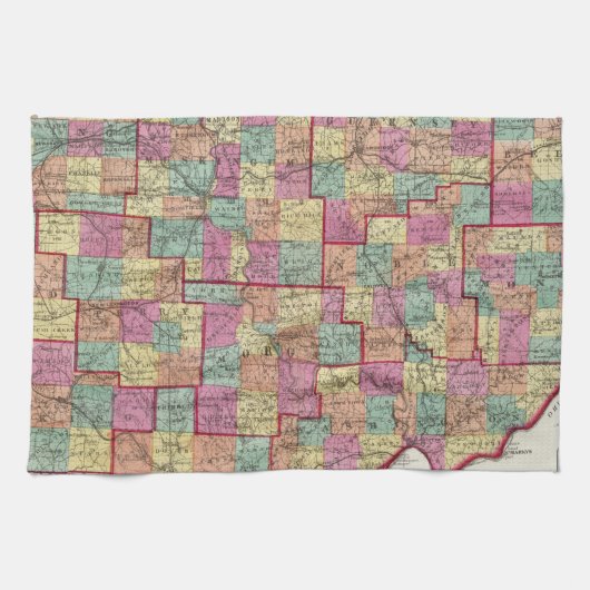 Ohio-Landkreise Geschirrtuch (Horizontal)