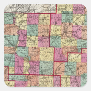 Ohio-Landkreise Quadratischer Aufkleber