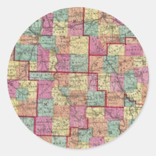 Ohio-Landkreise Runder Aufkleber