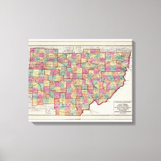 Ohio Landkreises Leinwanddruck (Vorderseite)