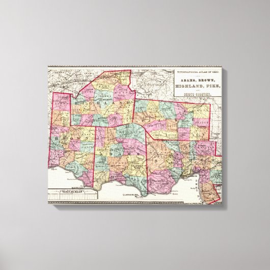 Ohio Landkreises Leinwanddruck (Vorderseite)