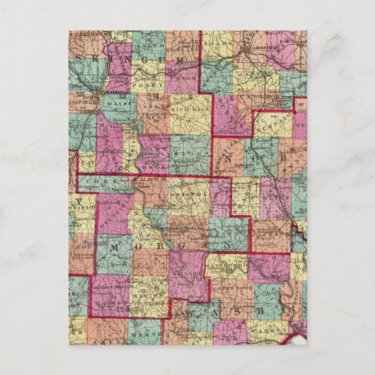 Ohio Landkreises Postkarte (Vorderseite)