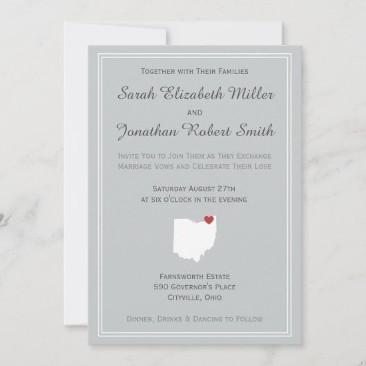 Ohio Liebe - Einladung zu Hochzeiten individuell (Vorderseite)