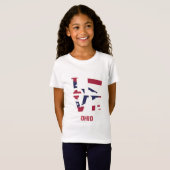 Ohio Liebe Staatsflagge USA T-Shirt (Vorne ganz)