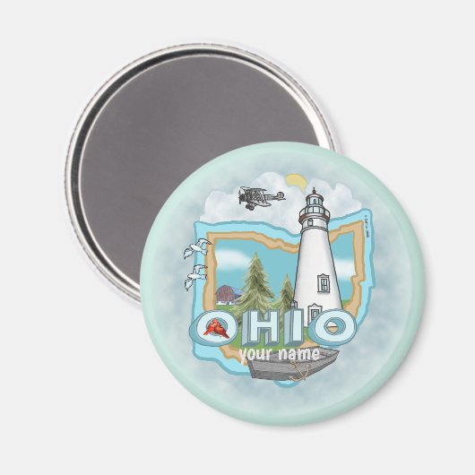 Ohio Lighthouse-Magnet Magnet (Vorderseite/Rückseite)