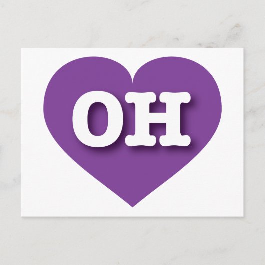 Ohio Lila Heart - I Liebe OH Postkarte (Vorderseite)