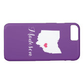 Ohio Lila Monogramm Case-Mate iPhone Hülle (Rückseite (Horizontal))