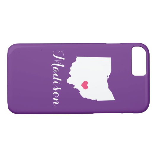 Ohio Lila Monogramm Case-Mate iPhone Hülle (Rückseite (Horizontal))