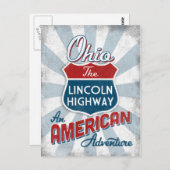 Ohio Lincoln Highway Vintag Amerika Postkarte (Vorne/Hinten)